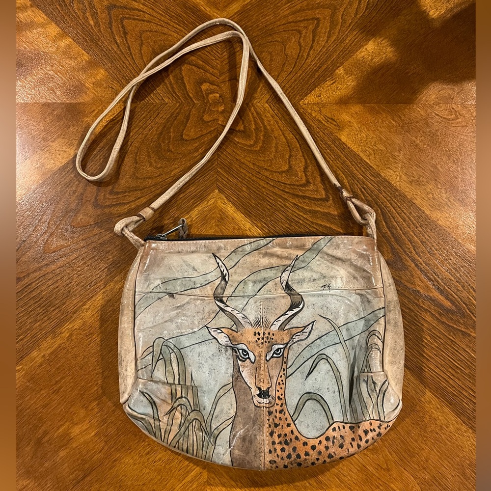 Vintage Emily Ann of Boca Raton Purse Hand-painted Leather